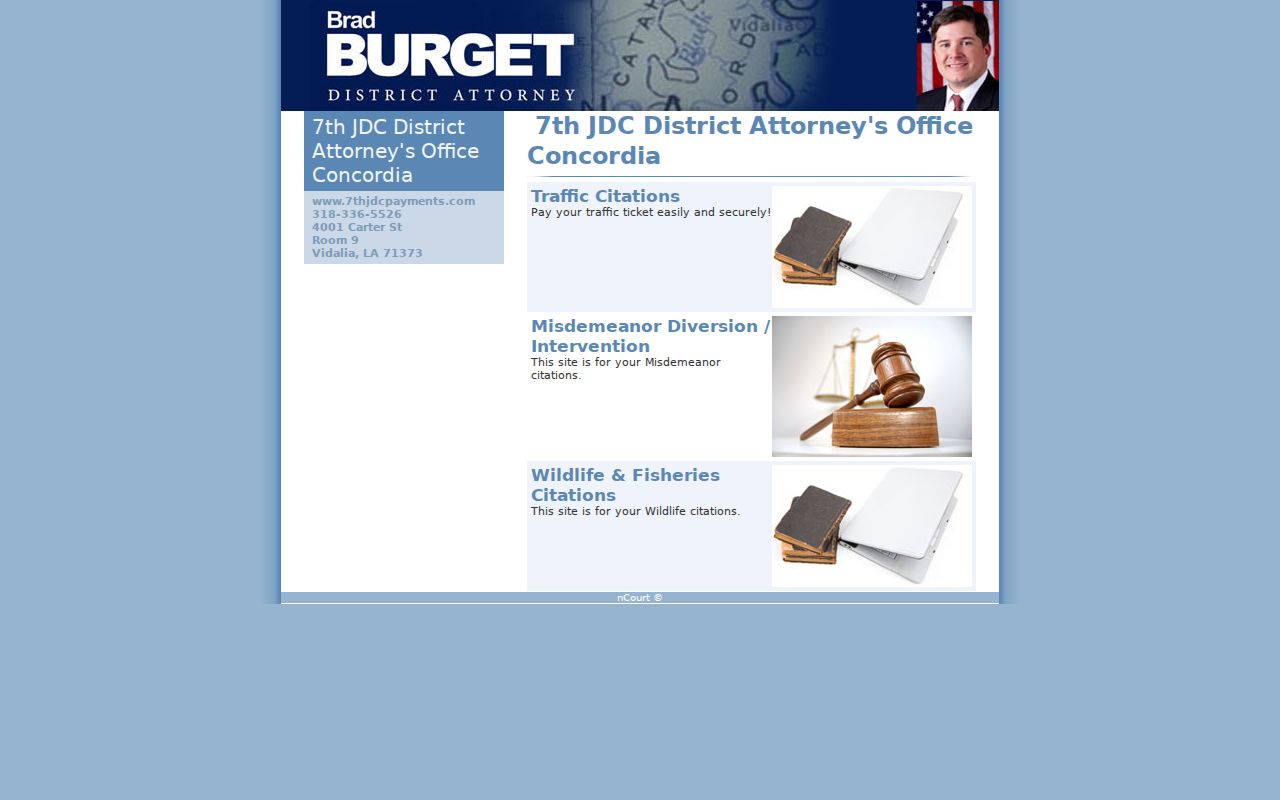 Concordia Parish traffic court records DA payment route