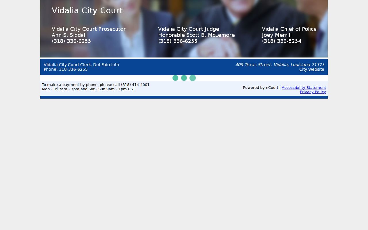 Vidalia court records citation-number payment channel
